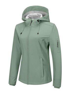 Women's Softshell Jacket Fleece Lined Waterproof Windproof Hooded Rain Coat